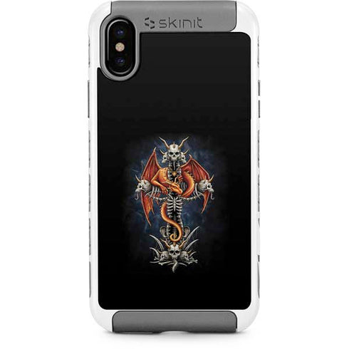 Gothic Dragon & Skull Cross by Sarah Richter iPhone Cases